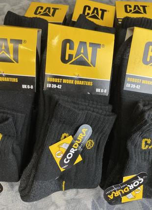 Теплі шкарпетки cat caterpillar 39 40 41 42 cordura оригінал робочі міцні носки сірі чорні німеччина2 фото