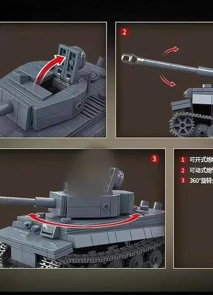 Конструктор німецький танк королівський тигр 1 друга світова війна + танкісти для в коробці 503 деталей3 фото