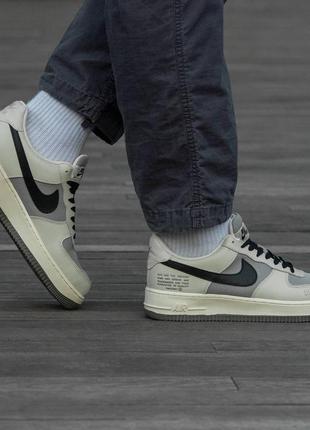 Чоловічі кросівки nike air force gore-tex beige\grey на зиму якісного матеріалу, стильні та зручні кросівки на кожен день4 фото
