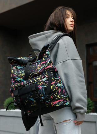 Жіночий рюкзак ролл sambag rolltop double принт "abstract"