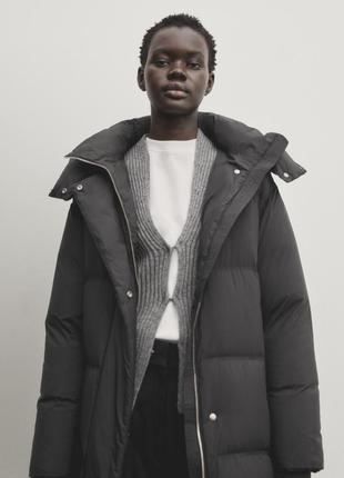 Натуральний пуховик пуфер куртка massimo dutti 6706/804