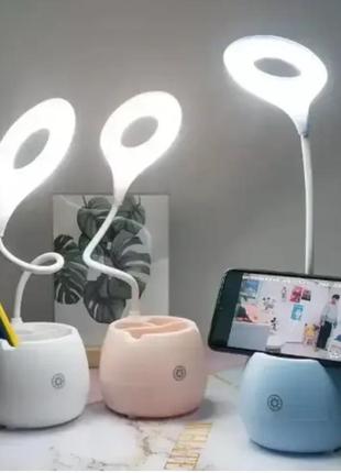 Яскрава настільна лампа led для школяра світильник настільний на акумуляторі з підставкою sst-813