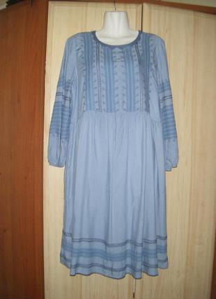 Шикарне плаття з вишивкою, довгий рукав, розмір м — 46 — 12