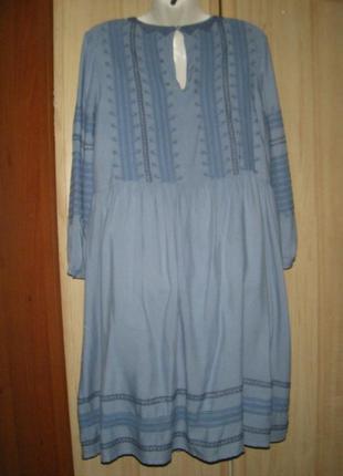 Шикарное платье с вышивкой, длинный рукав, размер м - 46 - 126 фото