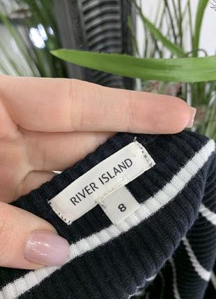 Черный полосатый топ в рубчик с пуговицами на плечи river island2 фото