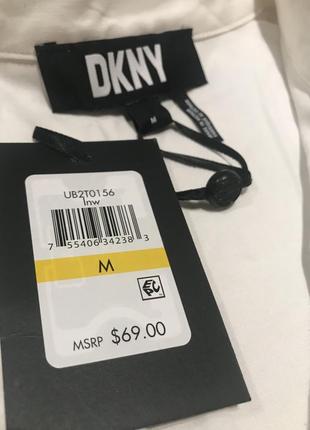 Стильная свободная белая блузка/рубашка оверсайз dkny, p. m5 фото