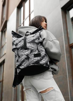 Женский рюкзак ролл sambag rolltop double принт «palm»7 фото