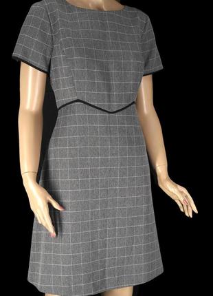 Брендовое серое платьев в клеточку "dorothy perkins". размер uk14/eur42.3 фото