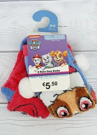 Primark іспанія набір 2пари теплі м'ягусенькі шкарпетки силіконові гальма paw patrol