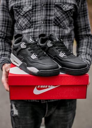 Чоловічі кросівки air jordan retro 4 “oreo” на зиму якісного матеріалу, стильні та зручні кросівки на кожен ден