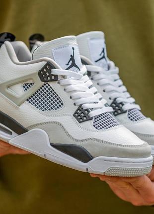 Чоловічі кросівки air jordan retro 4 military black на зиму якісного матеріалу, стильні та зручні кросівки на кожен ден6 фото