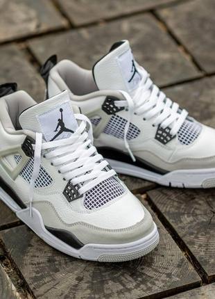 Чоловічі кросівки air jordan retro 4 military black на зиму якісного матеріалу, стильні та зручні кросівки на кожен ден7 фото