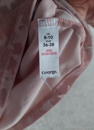 Велюровая пижамная, домашняя розовая футболка в принт звёзд george (размер 36-38)3 фото