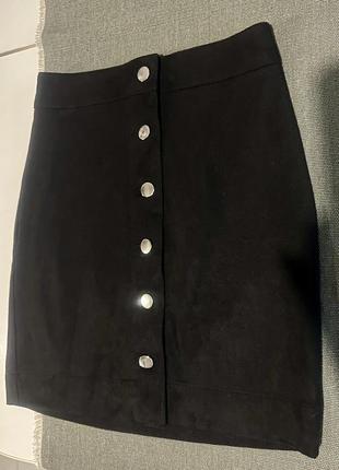 Черная мини юбка h&amp;m1 фото