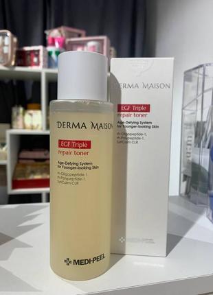 Омолаживающий тонер medi-peel derma maison egf triple repair toner 250 мл1 фото