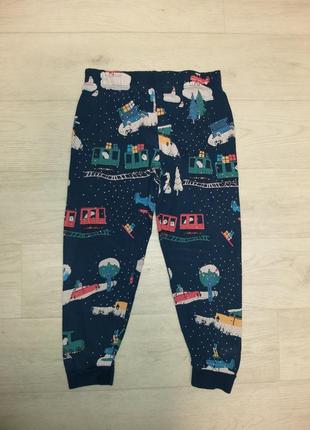 Домашние пижамные штаны новогодний принт на 3-4года