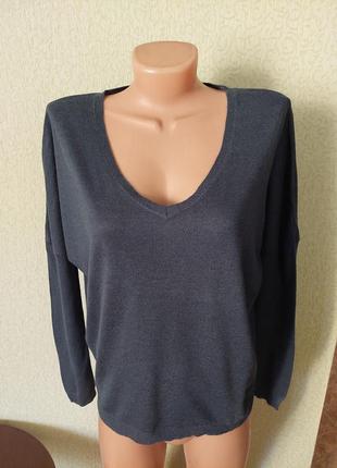 Джемпер з вовною і кашеміром тонкий светр бутилочного кольору3 фото