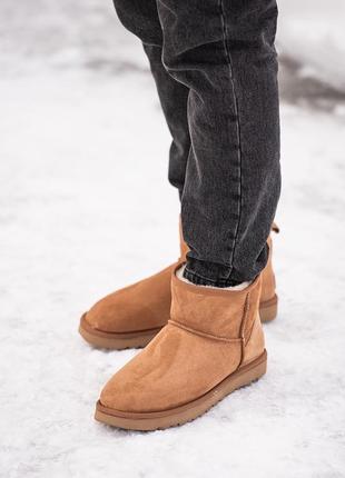 👟 угги ugg classic mini chestnut suede / наложка bs👟3 фото