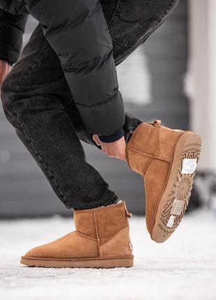 👟 угги ugg classic mini chestnut suede / наложка bs👟7 фото