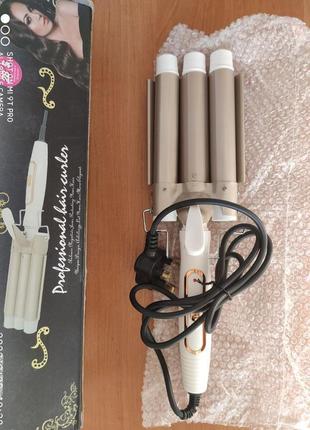 Professional hair curler - плойка тройная для завивки волос6 фото