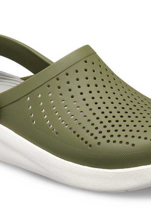 Кроксы crocs literide  мужские оливкового цвета5 фото