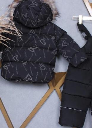 Куртка и комбинезон девочка зимний био-пух комплект для детей 1,5-3 лет(80-110 см) amodeski - это мода и стиль6 фото