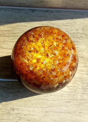 Янтарний світильник нічник, настільна лампа з бурштину 2
