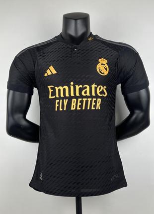 Футболка real madrid чорна виїзна 23/24 adidas футбольна форма bellingham реал мадрид белінгем1 фото