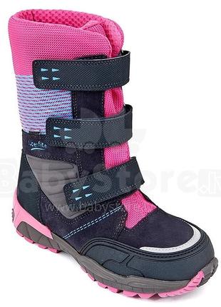 Высокие ботинки для девчики 29р на липучках сапоги зимние superfit. 29р зимнее термо ботинки розовые серые качественные superfit сапоги высокие термообувь
