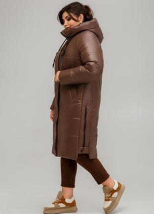 Зимове батальне стьобане пальто "мюнхен"7 фото