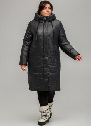 Зимове батальне стьобане пальто "мюнхен"2 фото