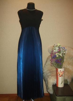 Шикарное длинное платье с плисеровкой betsy &amp; adam5 фото