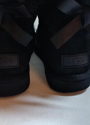 Угги женские ugg short bailey bow classic 2 black6 фото