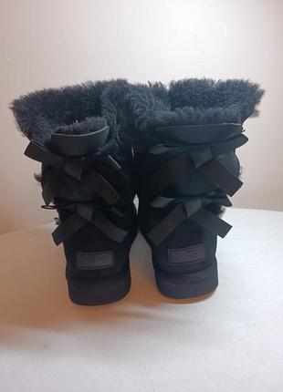 Угги женские ugg short bailey bow classic 2 black5 фото