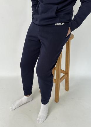 Чоловічі штани | джогери gap tapestry navy (з флісом)
