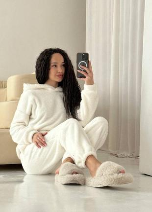 Тепла махрова жіноча піжама ❄️☃️ домашній костюм3 фото