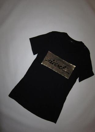 Черная футболка серебристые пайетки1 фото