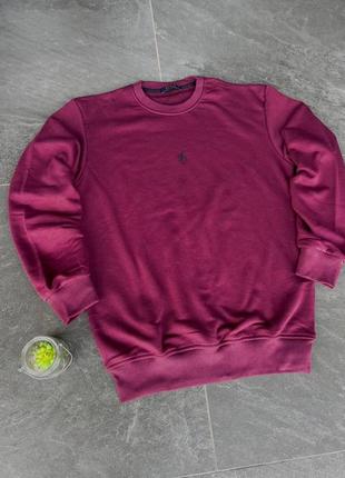 Свитшот мужской ральф лаурен бордовый / брендовые мужские кофты от ralph lauren