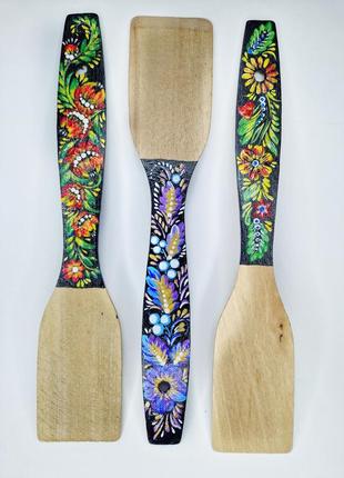 Лопатка расписная для кухни деревянная лопатка расписная ручная роспись декор для...