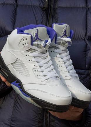 Кроссовки air jordan retro 5 white\purple