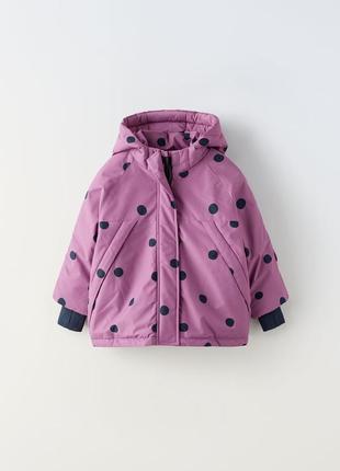 Фіолетова куртка зимова на дівчинку zara new