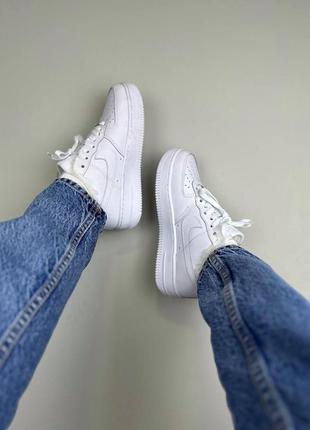 Кросівки nike air force 1 low white leather (хутро)5 фото