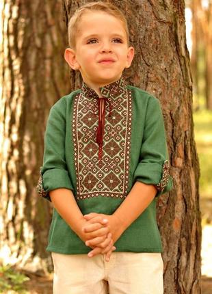 Детская вышиванка для мальчика из натурального льна