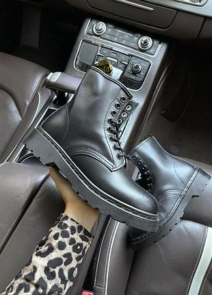 Жіночі черевики dr. martens 1460 mono black 5 зима хутро знижка sale | smb ✔️