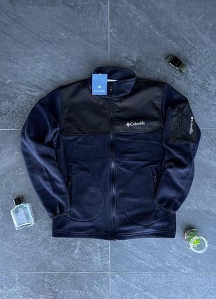 Чоловіча тепла кофта на замку колумбія синя / кофти від columbia
