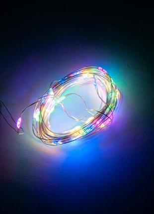 Гірлянда-роса 100 led 10м usb, мульті (статичний)