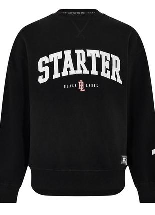 Якісний щільний чоловічий світшот на флісі з вишитим лого starter black label. преміальна колекція