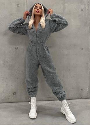 Жіночий теплий комбінезон тедді