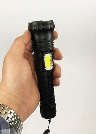 Тактичний ліхтар police bl-a95-p50+cob (2 режими), надпотужний ліхтарик, ліхтарик світлодіодний для туриста5 фото