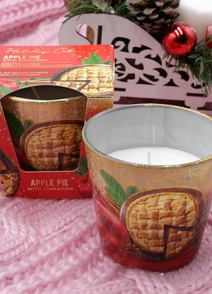 Свічка ароматизована bartek у склянці яблучний пиріг holiday cakes 115г на 30 годин горіння